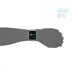 iTouch Air 3 Touchscreen Smartwatch Fitness Tracker, 44mm - Silver Case with Silver Mesh Strap
