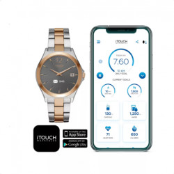 iTouch Connected Hybrid Smartwatch Fitness Tracker, 47mm - Two Toned Metal Strap