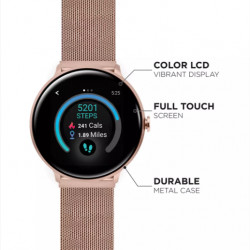 iTouch Sport 3 Touchscreen Smartwatch, 45mm - Rose Gold Case with Rose Gold Mesh Strap