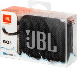 JBL Go 3: Portable Speaker With Bluetooth, Built-in Battery, Waterproof And Dustproof Feature - Black
