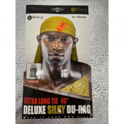KING.J  Extra Long Tie 40  Deluxe Silky Durag - 409  Sky