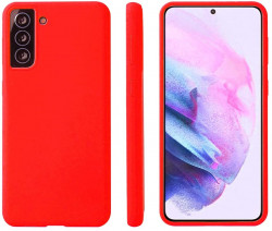 KIRO&SEEU Liquid Silicone Phone Case Compatible With Samsung Galaxy S21 Plus 5G SM-G996 G996U G995 Shockproof Gel Rubber Cover Protect Case Drop Protection Red 6.7"