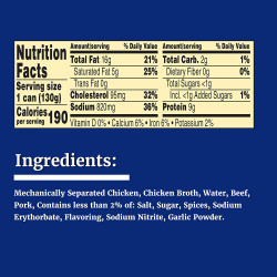 Libby's Vienna Sausage made with Chicken, beef, pork, added in chicken Broth, 5 0z