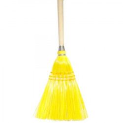LOBBY BROOM PLASTIC BRISTLE WOODEN HANDLE