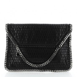 Stella McCartney Falabella Fold Over Clutch Mesh And Faux Patent