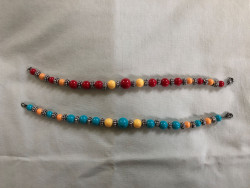 Set Of 2 Round Bead Pattern Bracelets
