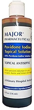 Major Povidone Iodine 10% Unflavored Solution, 8 Fl Oz