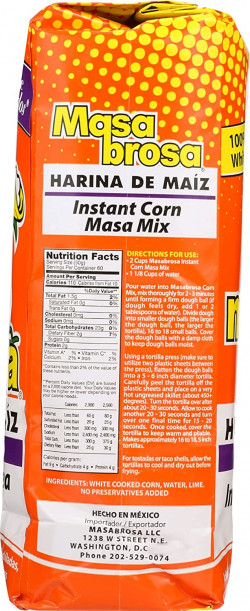 Masa Brosa Instant Corn Masa 4.4lb | Harina de Maíz 2kg (Pack of 01)