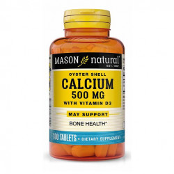 Mason Natural Calcium 500 Mg (Oyster Shell) With Vitamin D3 - Strengthens Muscle Function, Supports Healthy Bones And Overall Health, 100 Tablets