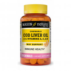 Mason Natural Cod Liver Oil With Vitamins A, C And D Chewable Tablets Orange