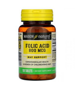 Mason Natural Folic Acid 800 Mcg 100 Tablets