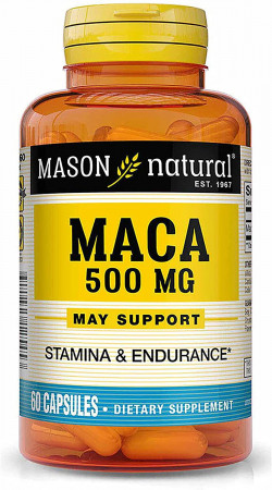 Mason Natural Maca 500 Mg - Improved Stamina & Endurance, Enhanced Performance And Vitality, 60 Capsules