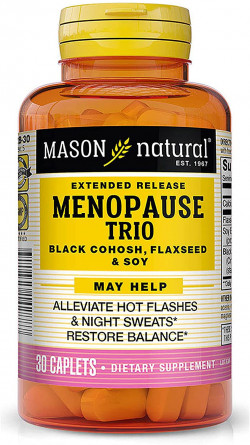 Mason Natural Menopause Trio: Black Cohosh, Flaxseed, & Soy (Extended Release) - May Alleviate Hot Flashes & Night Sweats*, Supports Healthy Hormone Balance*, 30 Caplets
