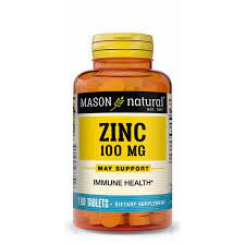 MASON NATURAL Zinc 100 Mg Capsules Advanced Immune System, Improves Antioxidant Support, Essential Mineral Supplement, 100 Count