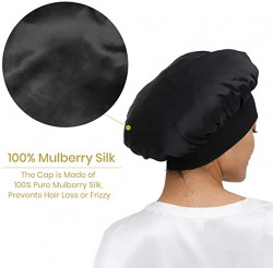 Mommesilk 100% Mulberry Silk Night Sleep Cap Bonnet for Hair Loss Women Sleeping Hat for Sleep, Hair Loss, Hair Protection, Head Cover
