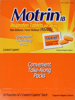 Motrin Ibuprofen Pain Relief Caplets Dispenser 50 Packets