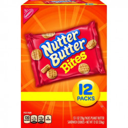 Nabisco Nutter Butter Bites Peanut Butter Sandwich Cookies, 1 Oz., 12 Count
