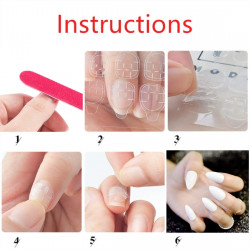 Navy Blue Color Fake Matted Nails