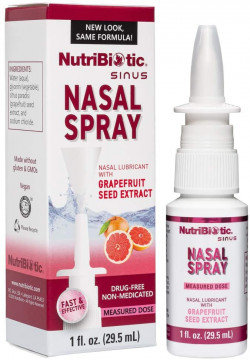 NutriBiotic Nasal Spray 1 Fl Oz | Nasal Lubricant With Grapefruit Seed Extract & Sodium Chloride | Help Flush Irritants From Nasal Passages | Convenient Measured Dose Pump | Drug-Free & Non-Medicated