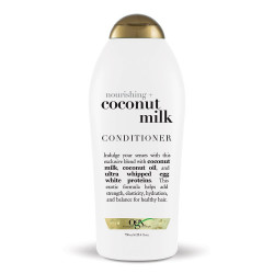 OGX Nourishing + Coconut Milk Moisturizing Conditioner For Strong & Healthy Hair, With Coconut Milk, Coconut Oil & Egg White Protein, Paraben-Free, Sulfate-Free Surfactants, 25.4 Fl Oz