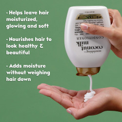 OGX Nourishing + Coconut Milk Moisturizing Conditioner for Strong & Healthy Hair, with Coconut Milk, Coconut Oil & Egg White Protein, Paraben-Free, Sulfate-Free Surfactants, 25.4 fl oz