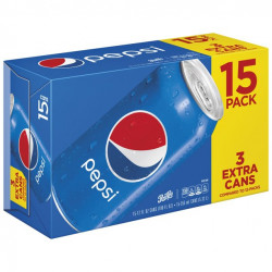 Pepsi Soda Cola 12 Fl Oz 15 Count Cans