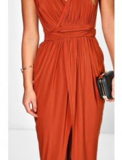 Petite Plunge Drape Maxi Dress, size 6