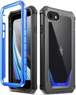 Poetic Guardian Designed Case For IPhone SE 2020 (2nd Gen), IPhone 8, IPhone 7, Full-Body Hybrid Shockproof Bumper Cover With Built-in-Screen Protector, Black/Clear