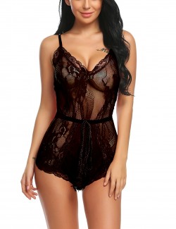 ELOVER Women Teddy Sexy Lingerie Sleepwear | Black 01