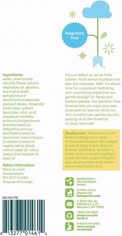 Babyganics Unscented Baby Wipes | 80 per pack