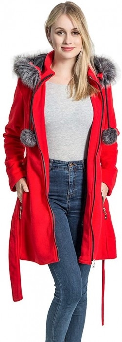 KENGURU COVE Women's wool trench coat with hood