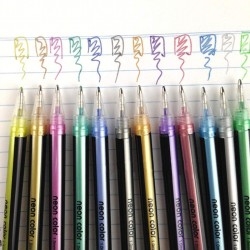 Erholi Child Student Writing Painting Stationery Beautiful Colorful Gel Pen Highlighters（12 PCS）