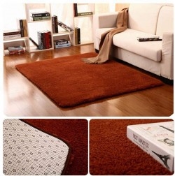 cokil Area Rugs Indoor Household Solid Color Mat Living Room Bedroom Wool Plush Decoration Rug, 1pc