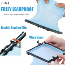 3 Pack Silicone Food Storage Bag Reusable Snack Bags for Vegetable, Fruit, Sandwich. Food Preservation bags with Air-tight Seal Clip (1000ml Capacity)