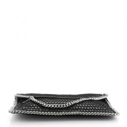 Stella McCartney Falabella Fold Over Clutch Mesh and Faux Patent