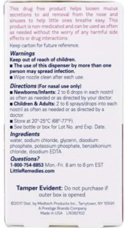 Little Remedies Saline Spray and Drops | 1 Fl Oz (Pack of 4)