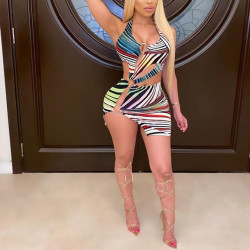 Women Halter Sexy Backless Slit Mini Dress Sleeveless Night Out Club Party Dress Summer Bodycon Beachwear