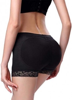 Women Casual Lace Patchwork Shapewear Short Leggings - Black