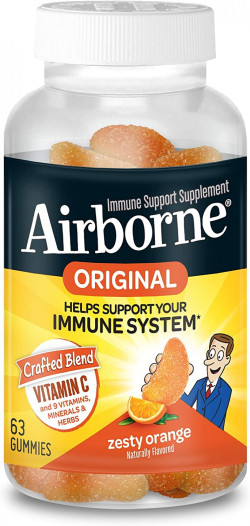 Airborne Zesty Orange Flavored Gummies, 42 count - 750mg of Vitamin C and Minerals & Herbs Immune Support (Packaging May Vary)