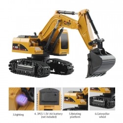DREAMVAN Crawler Excavator Remote Control Educational Toy with Light