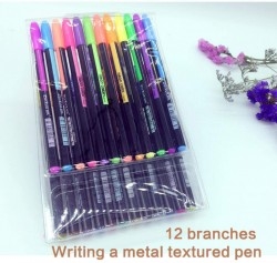 Erholi Child Student Writing Painting Stationery Beautiful Colorful Gel Pen Highlighters（12 PCS）