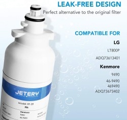 LG LT800P Replacement Refrigerator Water Filter, JETERY Compatible With ADQ73613401, Kenmore 9490, 46-9490, 469490, ADQ73673402 Fridge