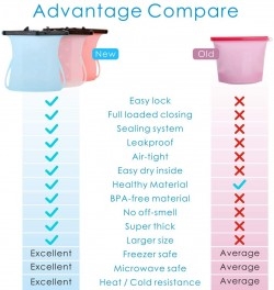 3 Pack Silicone Food Storage Bag Reusable Snack Bags for Vegetable, Fruit, Sandwich. Food Preservation bags with Air-tight Seal Clip (1000ml Capacity)