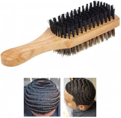 Professional Wood Wave Brush Boar 2-Sided Wolfing Layer Waves Firm Soft Bristles