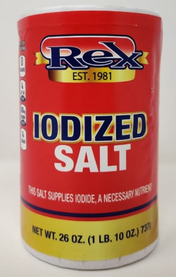 REX IODIZED SALT 26oz 737g