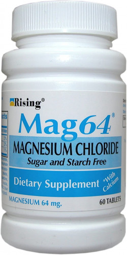 Rising Mag64 Magnesium Chloride With Calcium Tablets, Helps Maintain The Functions Of The Heart, Muscles, And Nervous System - 60 Tablets