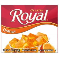 Royal Gelatin, Fat Free Dessert Mix, Orange 1.4 Ounce Box