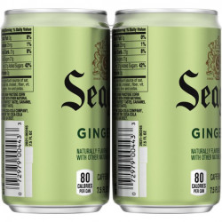 Seagrams Ginger Ale Soda Soft Drinks, 7.5 fl oz, 12 cans