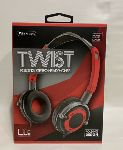 Sentry HO425 Twist Folding Stereo Headphones Red New Sealed Free Shipping