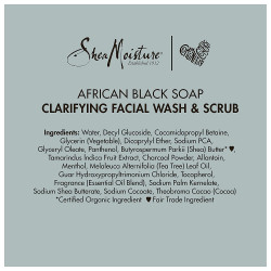 Sheamoisture Facial Wash and Scrub for Blemish Prone Skin African Black Soap to Clarify Skin 4 oz